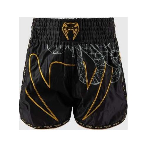 Spodenki Muay Thai Venum Serpenti - czarno-srebrno-złote