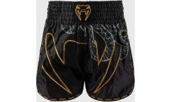 Spodenki Muay Thai Venum Serpenti - czarno-srebrno-złote