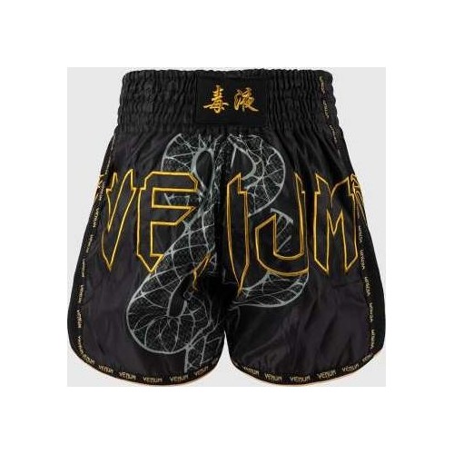 Spodenki Muay Thai Venum Serpenti - czarno-srebrno-złote