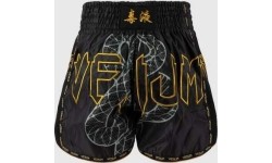 Spodenki Muay Thai Venum Serpenti - czarno-srebrno-złote