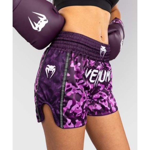 Damskie spodenki Muay Thai Venum Iris, śliwkowo-różowe