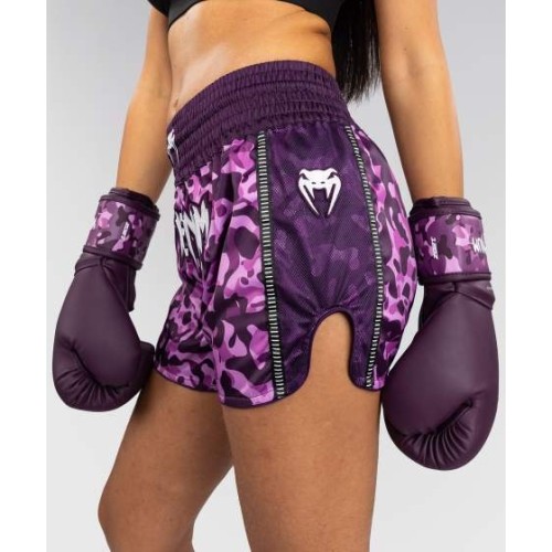 Damskie spodenki Muay Thai Venum Iris, śliwkowo-różowe