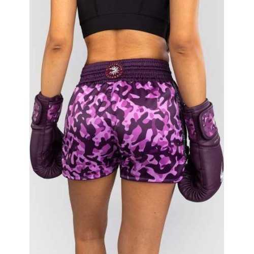 Damskie spodenki Muay Thai Venum Iris, śliwkowo-różowe