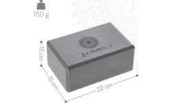 Zestaw do jogi HMS: mata TPE YM10 + blok KJ02 + pasek SJ02, szary