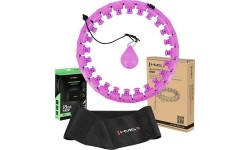 Zestaw hula hoop Plus Size HHW12 fioletowe z obciążnikiem HMS + pas na talię BR163 czarny