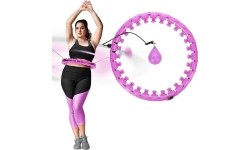 Zestaw hula hoop Plus Size HHW12 fioletowe z obciążnikiem HMS + pas na talię BR163 czarny