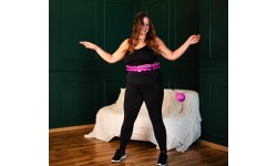 Zestaw hula hoop Plus Size HHW12 fioletowe z obciążnikiem HMS + pas na talię BR163 czarny