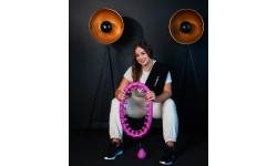 Zestaw hula hoop Plus Size HHW12 fioletowe z obciążnikiem HMS + pas na talię BR163 czarny
