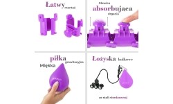 Zestaw hula hoop Plus Size HHW12 fioletowe z obciążnikiem HMS + pas na talię BR163 czarny