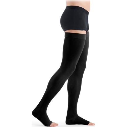 Skarpety uciskowe z odkrytymi palcami Sigvaris Essential Thermoregulating, klasa 1 - Czarny - L - Normal - Atvira