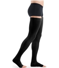 Skarpety uciskowe z odkrytymi palcami Sigvaris Essential Thermoregulating, klasa 1 - Czarny - M Plus - Normal - Atvira