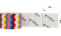 KinezioteipasYellowTAPE-spalvotas zigzagas, 5cm x 5cm