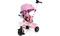 Rowerek trójkołowy dla dzieci ECOTOYS spacerówka, obracane siedzisko, pchacz, różowy