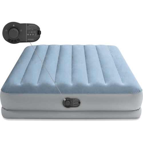 Duży dmuchany materac dwuosobowy 203x152x36 cm z wbudowaną pompką elektryczną INTEX 64159