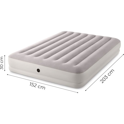Materac dmuchany dwuosobowy 203x152x30 cm z pompką elektryczną INTEX 64179