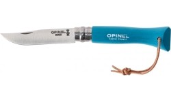 Nóż Opinel Colorama 06 inox turkusowy ze sznurkiem