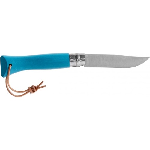 Nóż Opinel Colorama 06 inox turkusowy ze sznurkiem