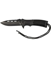 Nóż jednoręczny Paracord z krzesiwem, czarny
