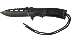 Nóż jednoręczny Paracord z krzesiwem, czarny