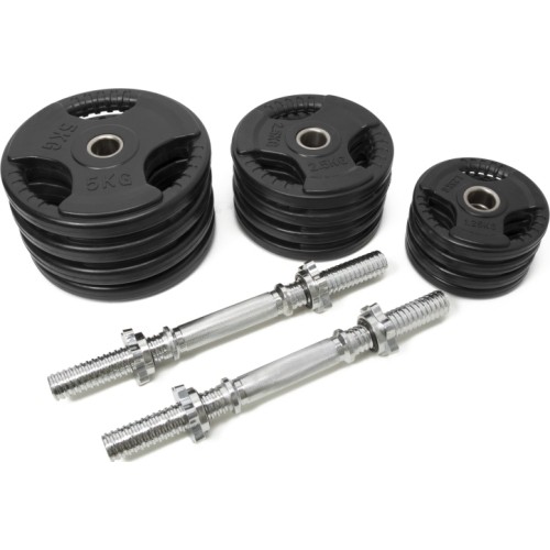 Zestaw regulowanych hantli gumowych Newton Fitness 2 x 20 kg