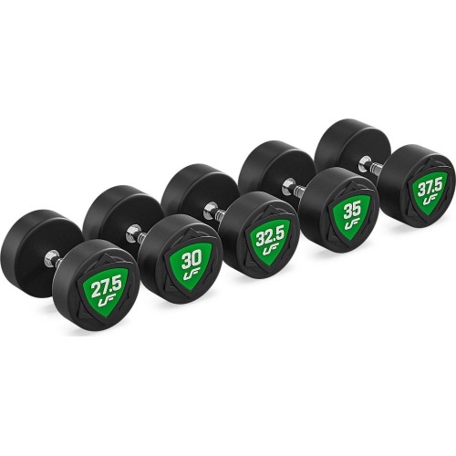 Zestaw hantli stałych poliuretanowych 27,5–37,5 kg (skok co 2,5 kg) 325 kg – UpForm