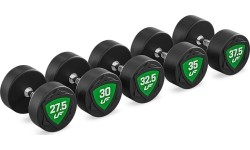 Zestaw hantli stałych poliuretanowych 27,5–37,5 kg (skok co 2,5 kg) 325 kg – UpForm