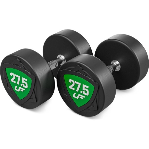 Zestaw hantli stałych poliuretanowych 27,5–37,5 kg (skok co 2,5 kg) 325 kg – UpForm