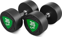 Zestaw hantli stałych poliuretanowych 27,5–37,5 kg (skok co 2,5 kg) 325 kg – UpForm