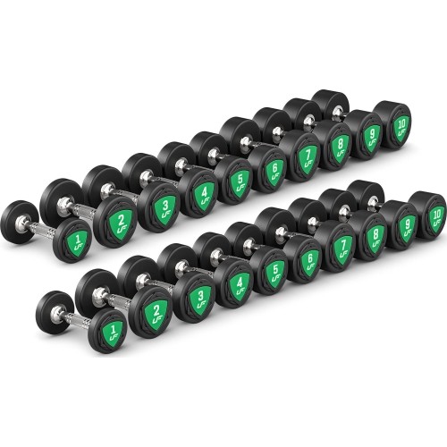 Zestaw hantli stałych poliuretanowych UpForm 1–10 kg (skok co 1 kg), 110 kg