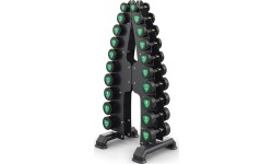 Zestaw hantli stałych poliuretanowych 1-10 kg (skok co 1 kg) 110 kg ze stojakiem UR-S005 - UpForm