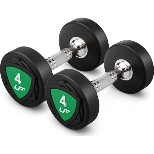 Zestaw hantli stałych poliuretanowych 1-10 kg (skok co 1 kg) 110 kg ze stojakiem UR-S005 - UpForm
