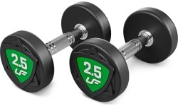 Zestaw hantli stałych poliuretanowych 2,5–25 kg (skok co 2,5 kg) 275 kg – UpForm
