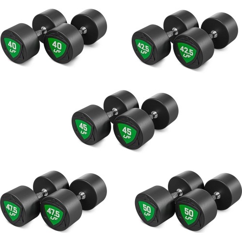 Zestaw hantli stałych poliuretanowych 40-50 kg (skok co 2,5 kg) 450 kg – UpForm
