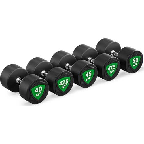 Zestaw hantli stałych poliuretanowych 40-50 kg (skok co 2,5 kg) 450 kg – UpForm