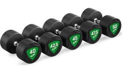 Zestaw hantli stałych poliuretanowych 40-50 kg (skok co 2,5 kg) 450 kg – UpForm