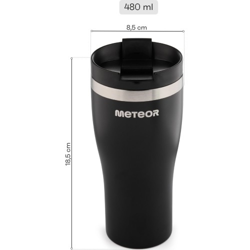 Kubek termiczny Meteor 480 ml, czarny