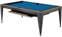 Pool Table / Dining Table, Vancouver III, 7 ft., black/brown, blue cloth