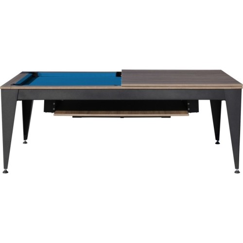 Pool Table / Dining Table, Vancouver III, 7 ft., black/brown, blue cloth