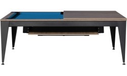 Pool Table / Dining Table, Vancouver III, 7 ft., black/brown, blue cloth