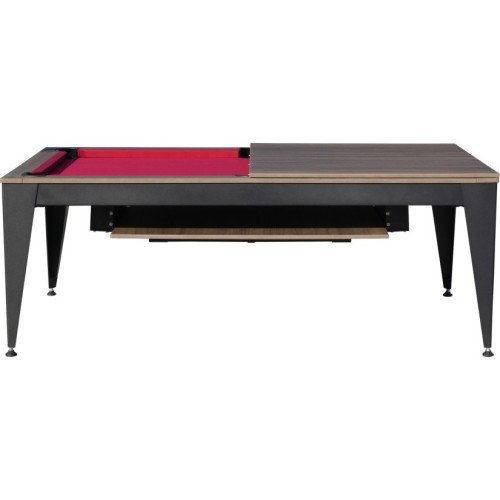 Pool Table / Dining Table, Vancouver III, 7 ft., black/brown, burgundy cloth