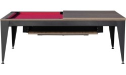 Pool Table / Dining Table, Vancouver III, 7 ft., black/brown, burgundy cloth