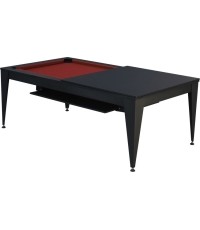 Pool Table / Dining Table, Vancouver III, 7 ft., black/black, burgundy cloth