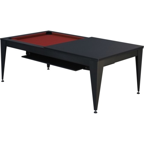 Pool Table / Dining Table, Vancouver III, 7 ft., black/black, burgundy cloth