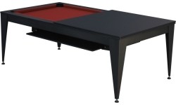 Pool Table / Dining Table, Vancouver III, 7 ft., black/black, burgundy cloth