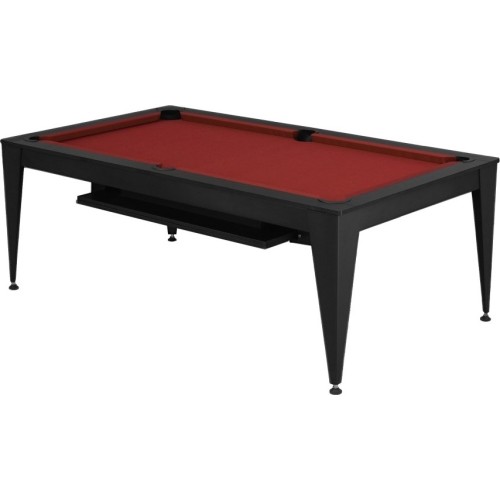 Pool Table / Dining Table, Vancouver III, 7 ft., black/black, burgundy cloth