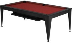 Pool Table / Dining Table, Vancouver III, 7 ft., black/black, burgundy cloth
