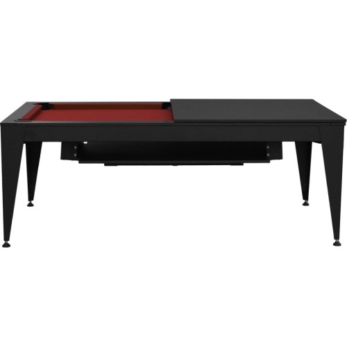 Pool Table / Dining Table, Vancouver III, 7 ft., black/black, burgundy cloth