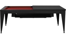 Pool Table / Dining Table, Vancouver III, 7 ft., black/black, burgundy cloth