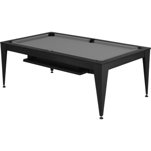 Stół bilardowy / stół jadalny Vancouver III, 7 ft, czarny/czarny, szare sukno