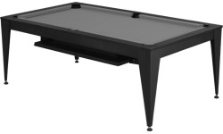 Stół bilardowy / stół jadalny Vancouver III, 7 ft, czarny/czarny, szare sukno
